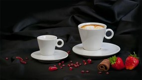 Kávéscsésze+alj, fehér, 22cl, 6db-os szett, CoffeeTime (KHPU179GY)
