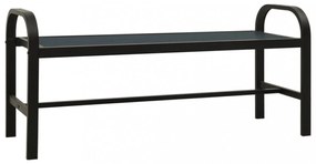 fekete acél és WPC kerti pad 124,5 cm