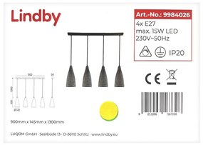 Lindby Lindby - Csillár zsinóron SANNE 4xE27/15W/230V LW0596