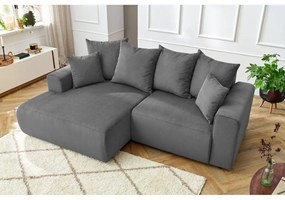 Szürke bársony sarokkanapé Enjoy – Bobochic Paris