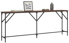 barna tölgyszínű szerelt fa tálalóasztal 200x29x75 cm