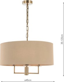 Dar Lighting modern függeszték jamelia antik sárgaréz darjam0301