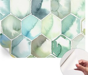 Öntapadós fotótapéta Falra 3D Loft Pasztell hatszögek 104x70 cm