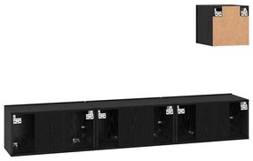 TV szekrény garnitúra 4 pcs Musta tammi 60 x 30 x 30 cm Faanyag