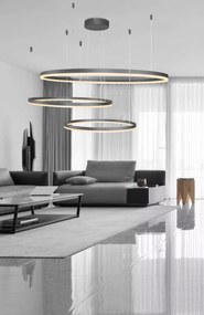 Divatos Halo függőlámpa, három rózsa fekete világító kerekek, nappaliba és előszobába