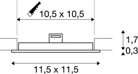 SLV SENSER 1004697 Beépíthető spotlámpa 1xLED 4000K 440LM IP20