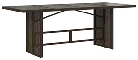 9 részes barna polyrattan kerti bisztrógarnitúra párnákkal