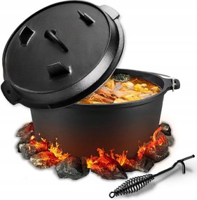 Öntöttvas bogrács Vadász fazék Tűzrakó Grill 3az1ben Serpenyő