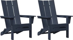 vidaXL Kerti Szék 2 pcs Tengerészkék 80.5 x 74.5 x 92 cm Polietilén