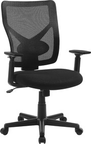 SONGMICS hálós irodai szék, ergonomikus forgószék, fekete