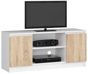 TV asztal Darian (fehér + szonoma tölgy). Akció -13%. 1069521