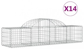 14 db íves horganyzott vas gabion kosár 200x50x40/60 cm