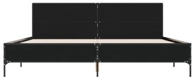 fekete szerelt fa és fém ágykeret 180 x 200 cm