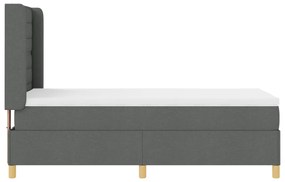 Boxspring Ágy Matrac Kék Fényekkel Sötétszürke 100x200 cm Szövet