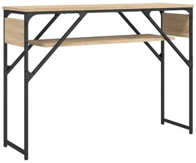 sonoma tölgy színű szerelt fa tálalóasztal polccal 105x30x75 cm