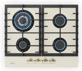 Klarstein Victoria 4, gázfőzőlap, 4 gázégő, üvegkerámia, elefántcsont