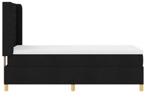 Box Spring ágy matraccal - Fekete, 80x200 cm, Szövet
