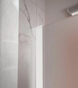 Erga Paris, Beépíthető zuhanyfal 110x200 cm, 8 mm-es matt üveg, fehér profil, ERG-V02-PARIS-110x200-FR-WH