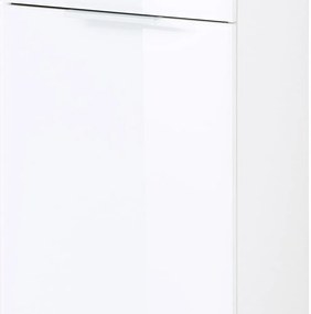 Fehér-natúr színű magas fürdőszoba szekrény tölgyfa dekorral 39x112 cm Pescara – Germania