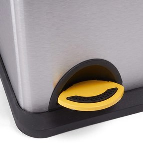 Matt ezüstszínű acél szelektív pedálos szemetes 18+8 l Tri Selectif – MSV