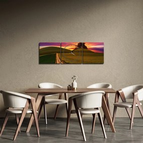 Mezei naplemente képe (órával) (90x30 cm)