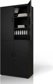 Juskys Fém irodai szekrény - fekete