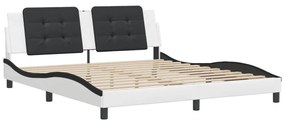 fehér és fekete műbőr ágykeret matrac nélkül Zadar 180x200 cm