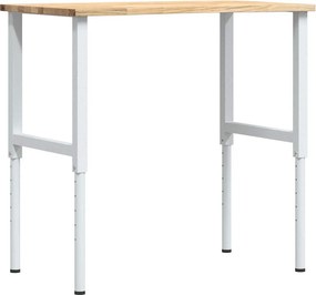vidaXL tömör tölgyfa munkapad 100 x 60 x (71,5-98) cm
