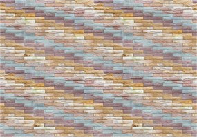 Fotótapéta Tégla fal textúra bézs szürke rózsaszín vinil 312x219 +ragasztó