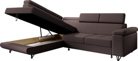 Kinyitható ülőgarnitúra, barna, balos, JOGI ROH
