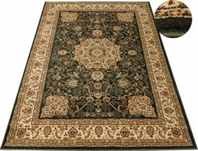 Díszszszőnyeg Zöld Bézs Klasszikus Rozetta Virágok Rose 140x190 cm
