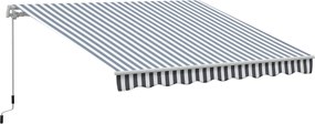 Outsunny Kihúzható Napernyő Kézi Kurblis Erkély Aluminium Szürke Fehér 2.95 x 2.45 m | Aosom