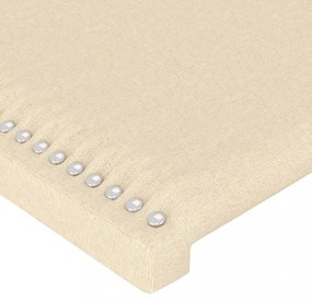 krémszínű szövet LED-es fejtámla 200x5x78/88 cm
