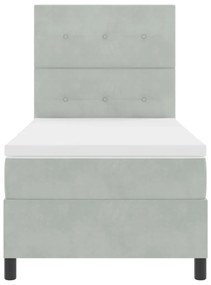 Boxspring Ágy Matrac Különböző Szürke Egyágyas Bársonyos
