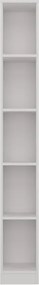 R25 polcos szekrény, könyvtartó, 25x182x30 cm, fehér
