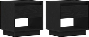 vidaXL Éjjeliszekrény 2 pcs Fekete tölgy 45 x 34 x 44 cm Faanyag