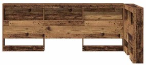 Tároló fejtámla polcokkal fejtámlával Régi fa 80 cm Faanyag