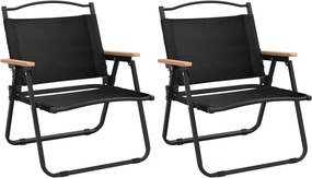 vidaXL 2 db fekete oxford szövet camping szék 54 x 43 x 59 cm