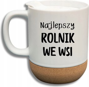 Fehér Bögre Fedéllel És Parafa Aljjal Ajándék A Legjobb Gazda