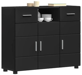 Széf fiókkal tárolóval Fekete 88.5 x 30.5 x 73 cm Faanyag