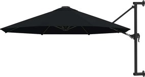 vidaXL fekete falra szerelhető napernyő fémrúddal 300 cm