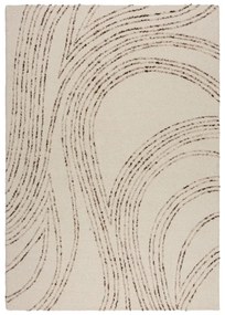 Barna-krémszínű gyapjú szőnyeg 160x230 cm Abstract Swirl – Flair Rugs