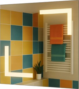 Led tükör 90x90 cm Kapcsoló nélkül Led világítás Aries