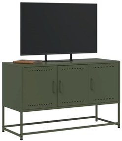 olívazöld acél TV-szekrény 100,5x39x60,5 cm
