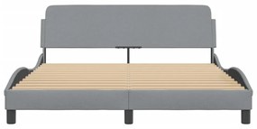 világosszürke szövet ágykeret Dover 160 x 200 cm