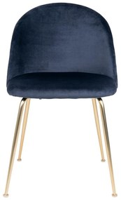Kék-aranyszínű bársony étkezőszék szett 2 db-os Geneve – House Nordic