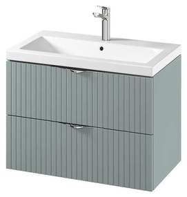 Cersanit S801-540 -Felfüggesztett fürdőszobai szekrény mosdóval TIRSO 80x45 cm menta színű