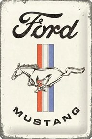 Fém tábla Ford - Mustang - Horse & Stripes