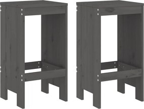 vidaXL 2 db szürke tömör fenyőfa bárszék 40x36x75 cm