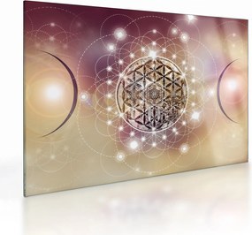 Kép - Mandala elemekkel (üvegen) (70x50 cm)